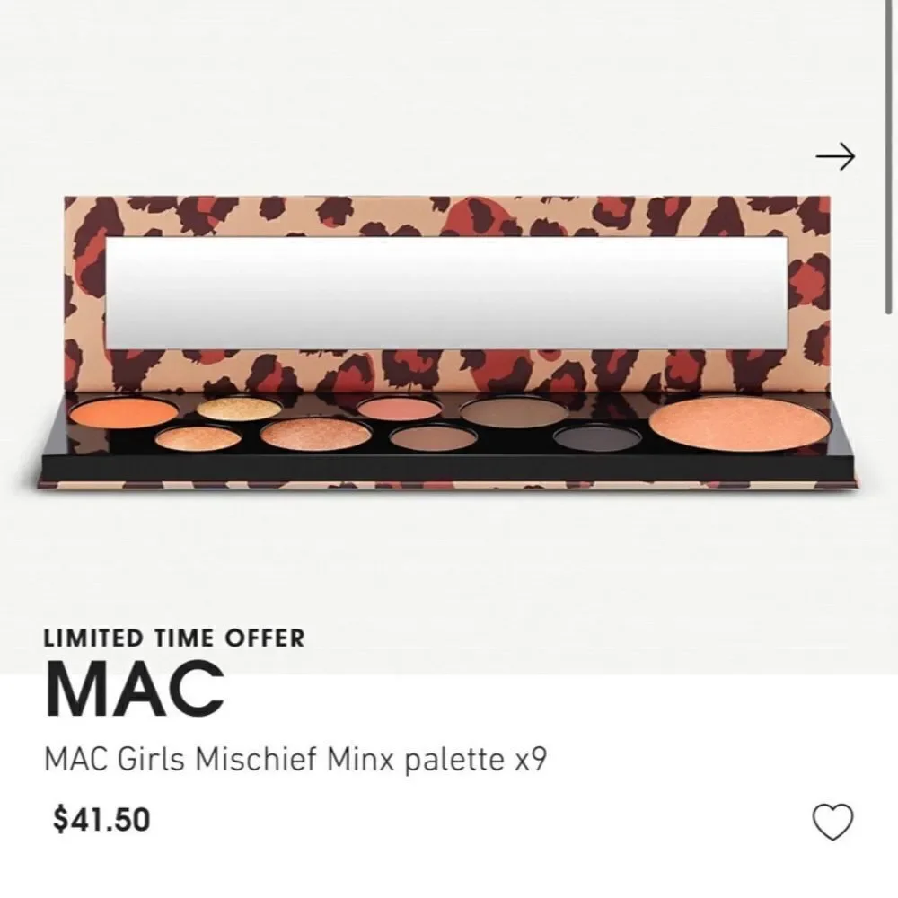 MAC MISCHIEF MINX Palette 8 Shades Eye Shadow + 1 Highlighter NEW